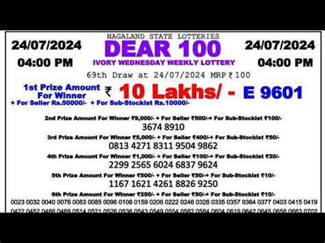 nagaland state lottery today 4pm 10 lakh live